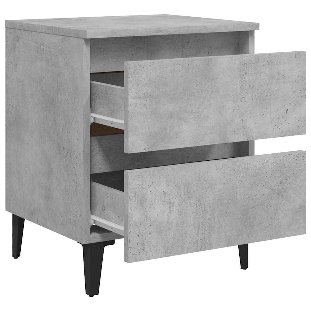 805878 vidaXL Bed Cabinets 2 pcs Concrete Grey 40x35x50 cm Engineered Wood