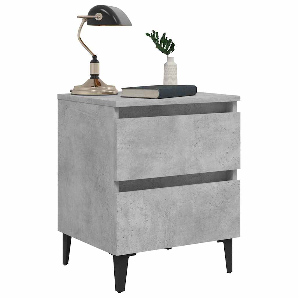 805878 vidaXL Bed Cabinets 2 pcs Concrete Grey 40x35x50 cm Engineered Wood