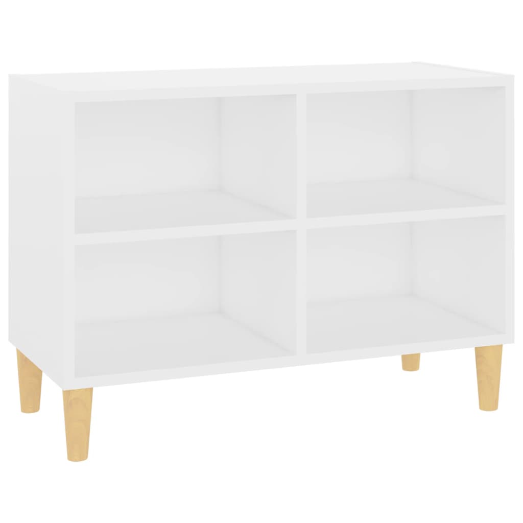 vidaXL TV Cabinet with Solid Wood Legs White 69.5x30x50 cm