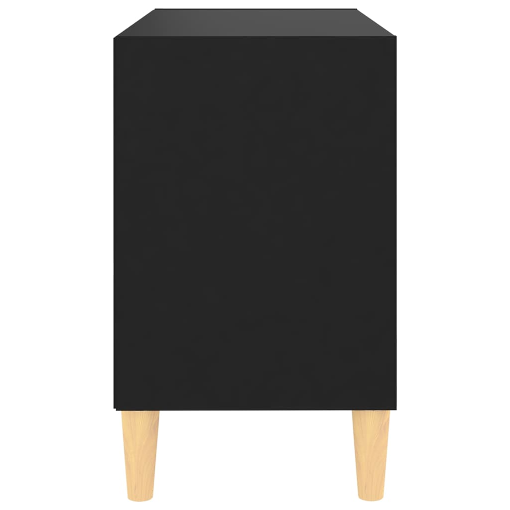 805924 vidaXL TV Cabinet with Solid Wood Legs Black 69,5x30x50 cm