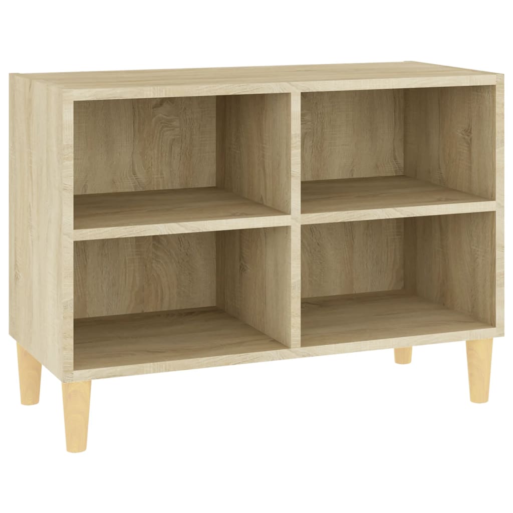 vidaXL TV Cabinet with Solid Wood Legs Sonoma Oak 69.5x30x50 cm