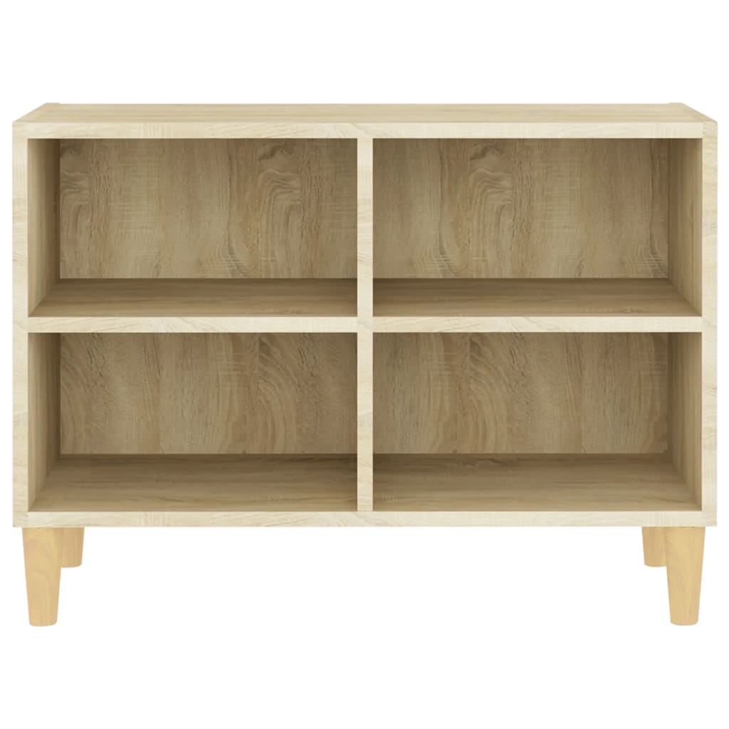 vidaXL TV Cabinet with Solid Wood Legs Sonoma Oak 69.5x30x50 cm