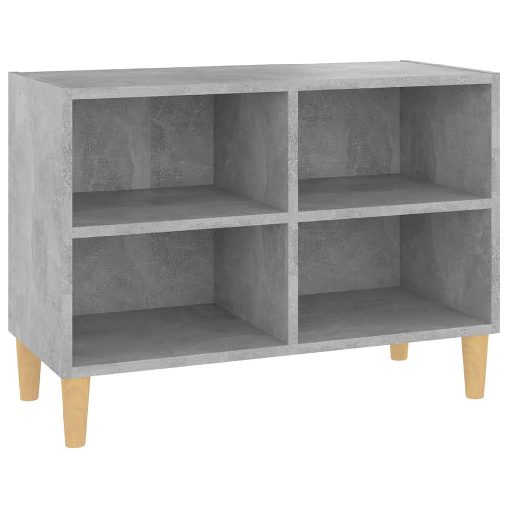 vidaXL TV Cabinet with Solid Wood Legs Concrete Grey 69.5x30x50 cm