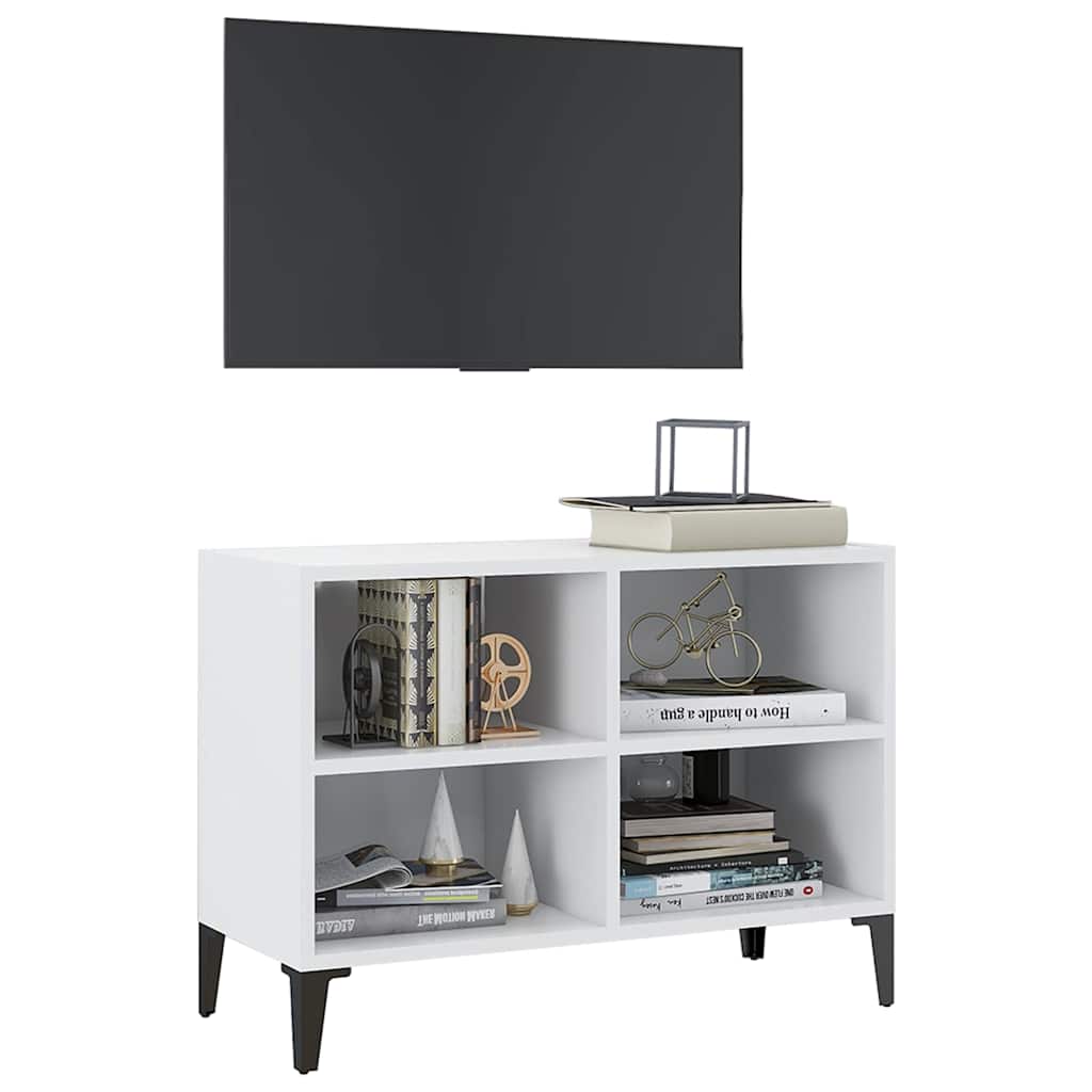805932 vidaXL TV Cabinet with Metal Legs White 69,5x30x50 cm