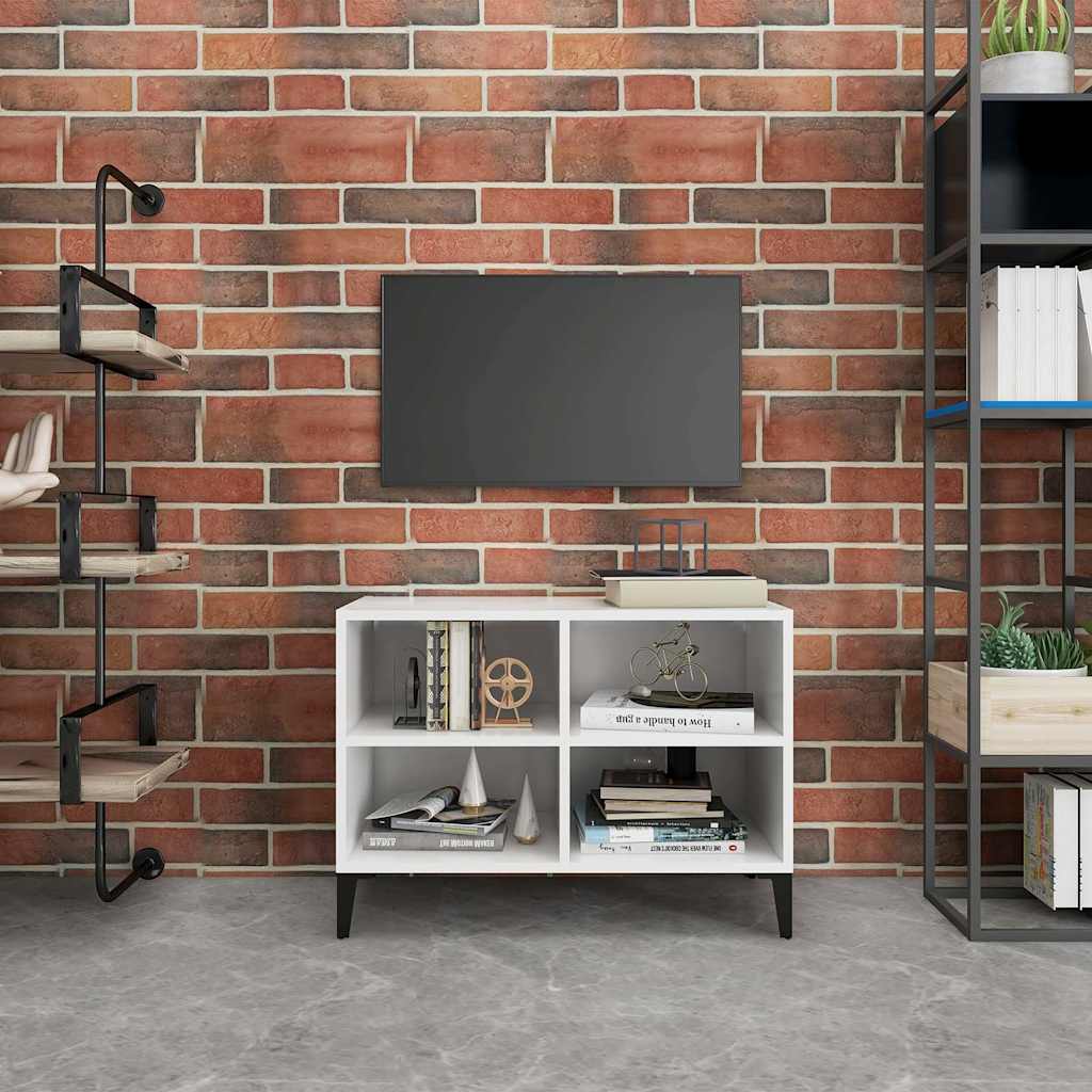 805932 vidaXL TV Cabinet with Metal Legs White 69,5x30x50 cm