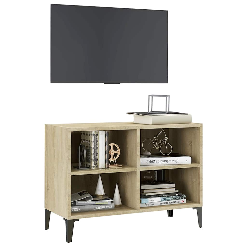 805935 vidaXL TV Cabinet with Metal Legs Sonoma Oak 69,5x30x50 cm