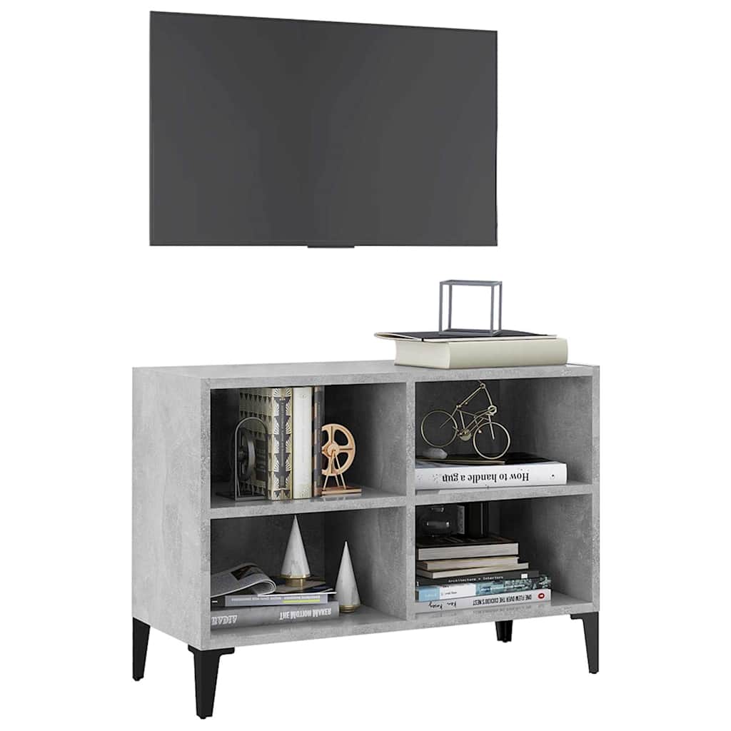 805936 vidaXL TV Cabinet with Metal Legs Concrete Grey 69,5x30x50 cm