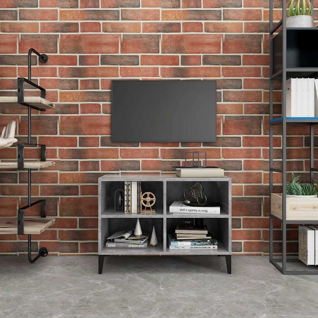 805936 vidaXL TV Cabinet with Metal Legs Concrete Grey 69,5x30x50 cm