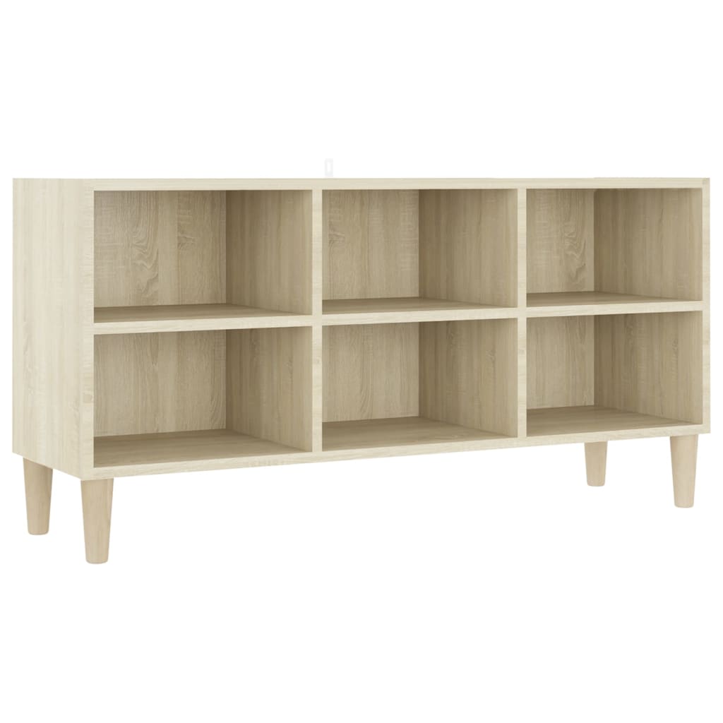 vidaXL TV Cabinet with Solid Wood Legs Sonoma Oak 103.5x30x50 cm