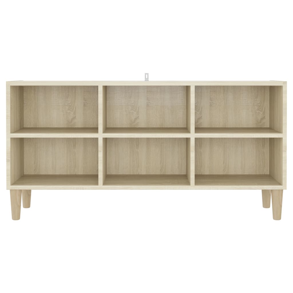 vidaXL TV Cabinet with Solid Wood Legs Sonoma Oak 103.5x30x50 cm