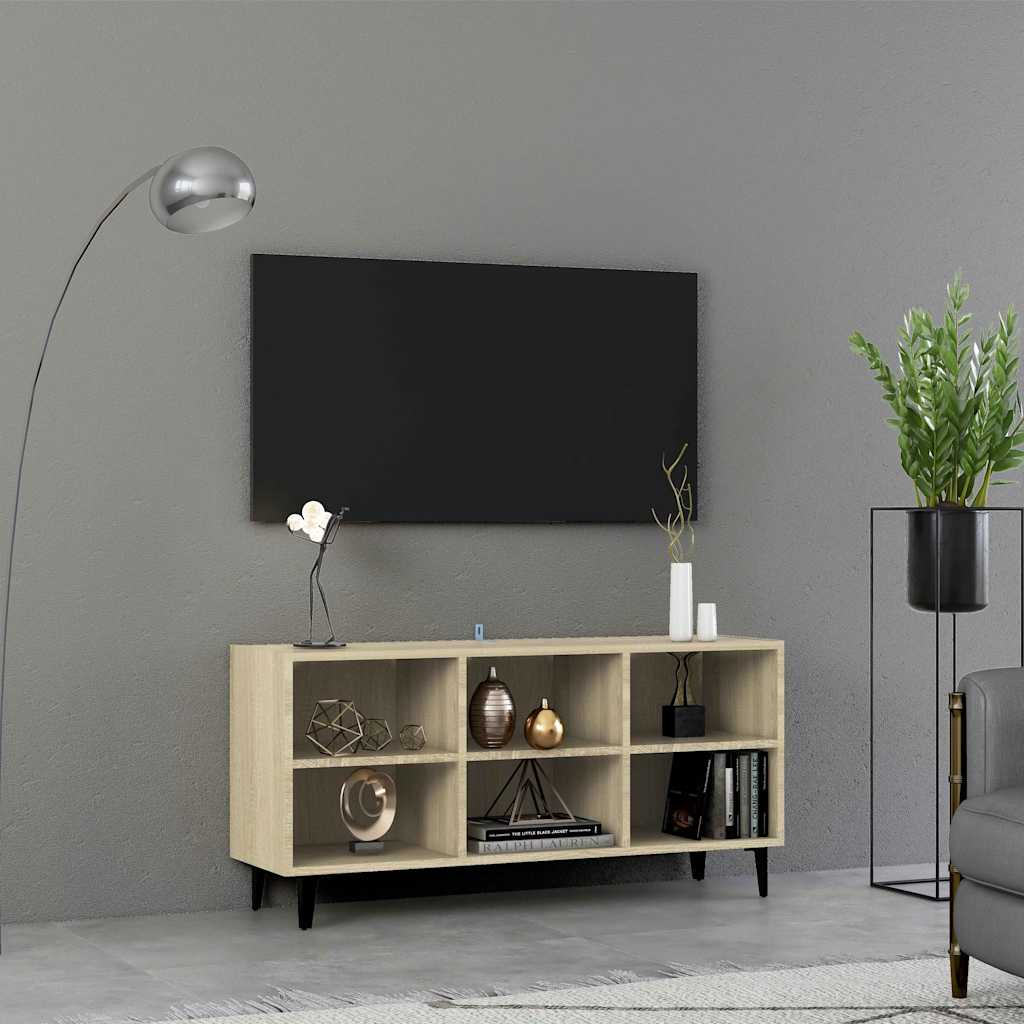 805953 vidaXL TV Cabinet with Metal Legs Sonoma Oak 103,5x30x50 cm