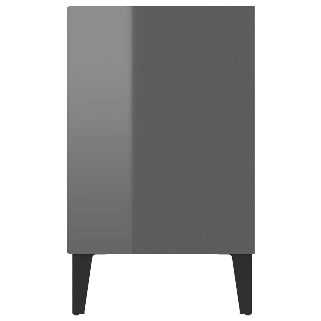 vidaXL TV Cabinet with Metal Legs High Gloss Grey 103.5x30x50 cm