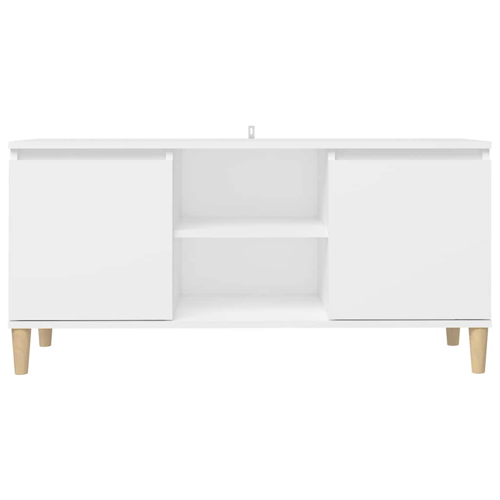 805959 vidaXL TV Cabinet with Solid Wood Legs White 103,5x35x50 cm