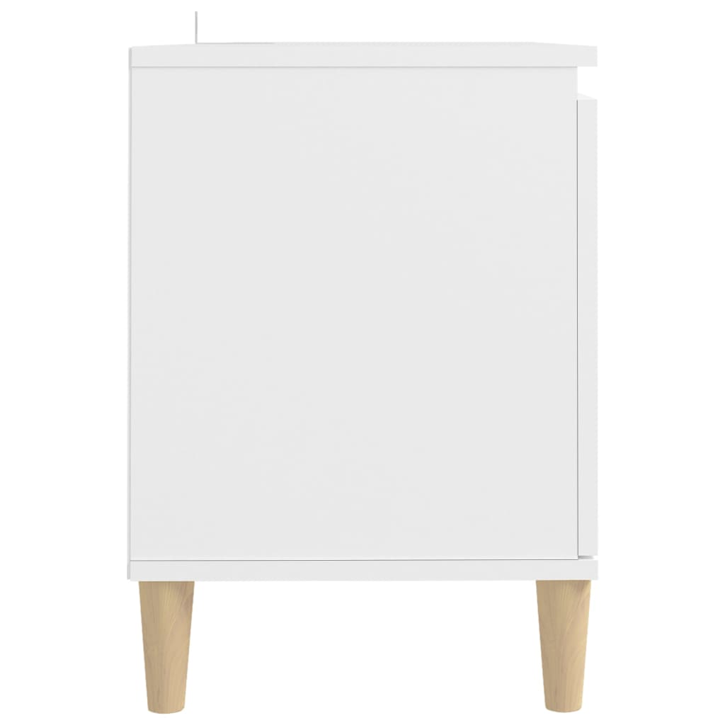 vidaXL TV Cabinet with Solid Wood Legs White 103.5x35x50 cm