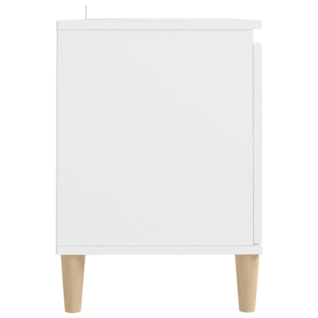 805959 vidaXL TV Cabinet with Solid Wood Legs White 103,5x35x50 cm