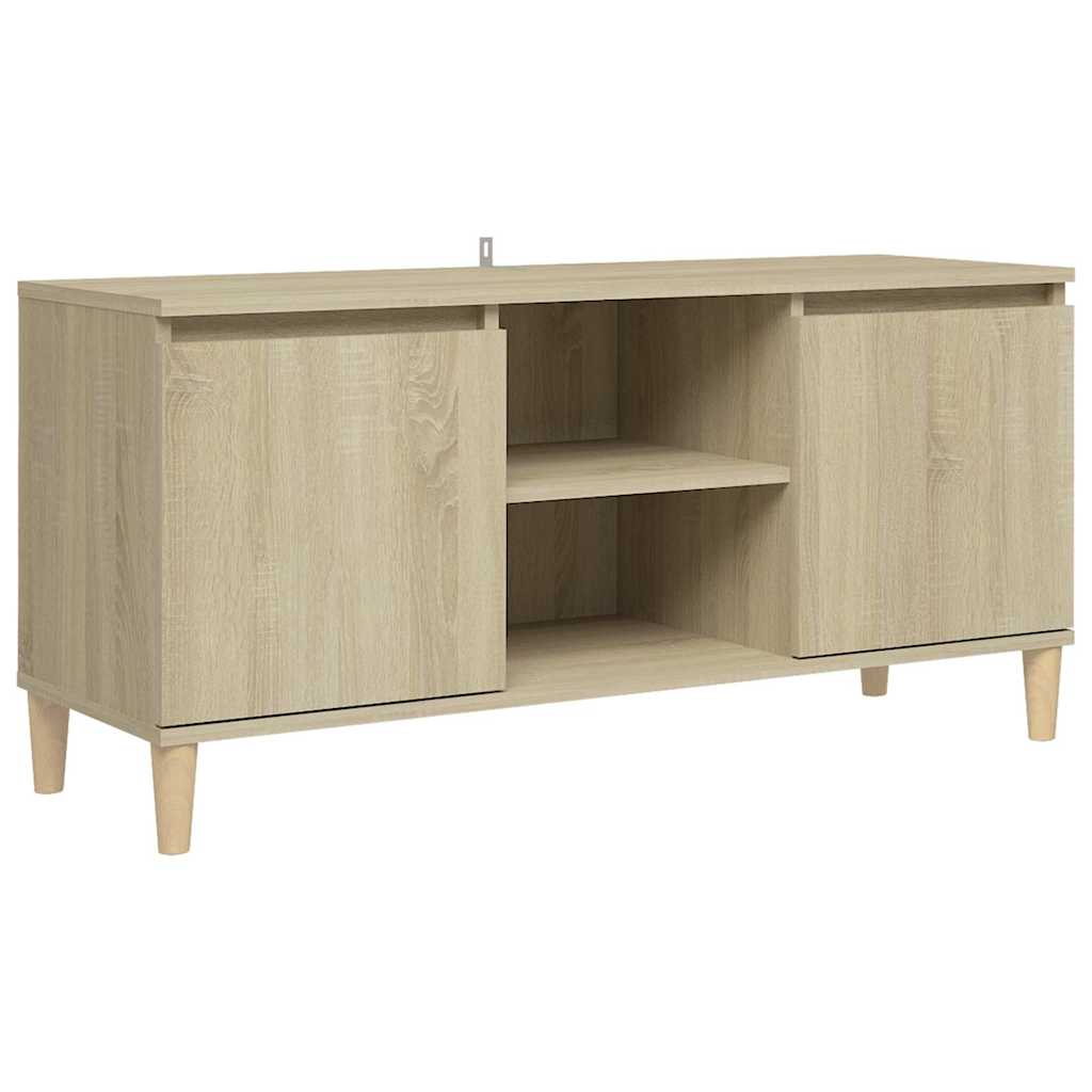 805962 vidaXL TV Cabinet with Solid Wood Legs Sonoma Oak 103,5x35x50 cm