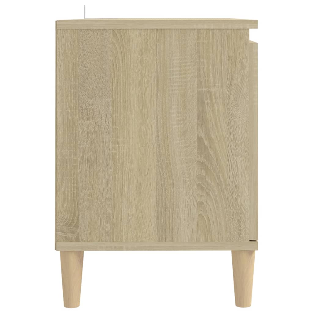 vidaXL TV Cabinet with Solid Wood Legs Sonoma Oak 103.5x35x50 cm