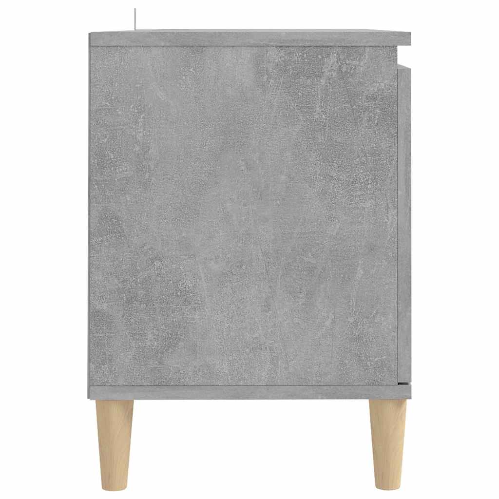805963 vidaXL TV Cabinet with Solid Wood Legs Concrete Grey 103,5x35x50 cm