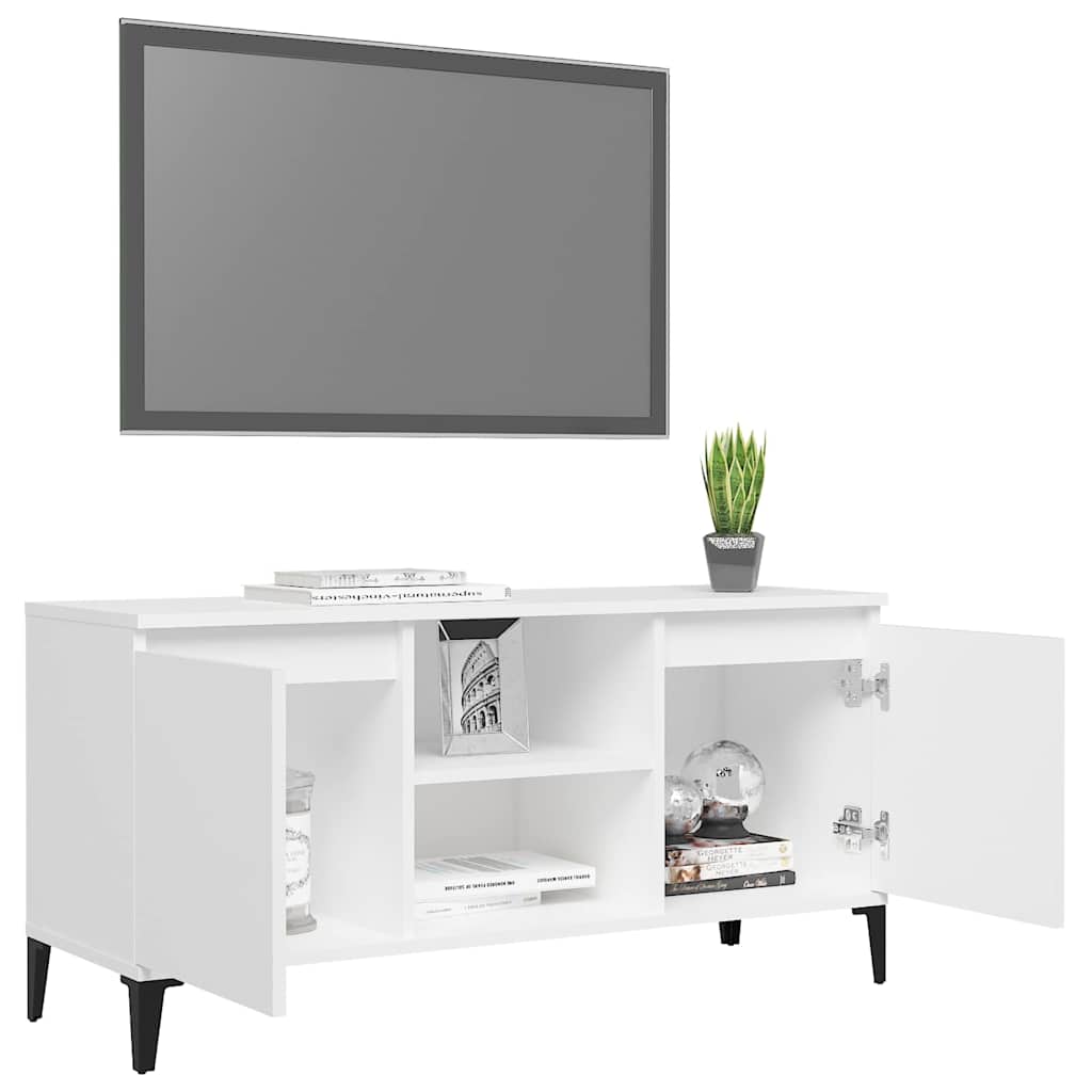 805968 vidaXL TV Cabinet with Metal Legs White 103,5x35x50 cm