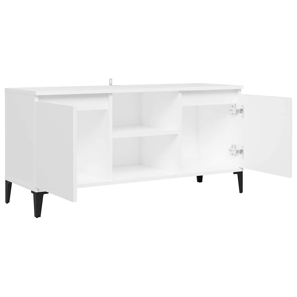 805968 vidaXL TV Cabinet with Metal Legs White 103,5x35x50 cm