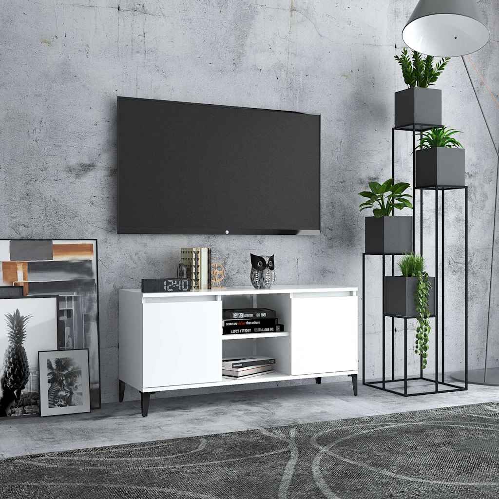 805968 vidaXL TV Cabinet with Metal Legs White 103,5x35x50 cm