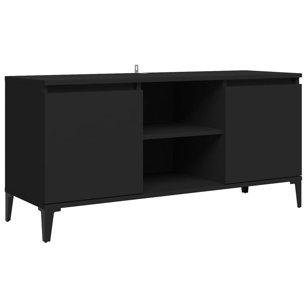 vidaXL TV Cabinet with Metal Legs Black 103.5x35x50 cm