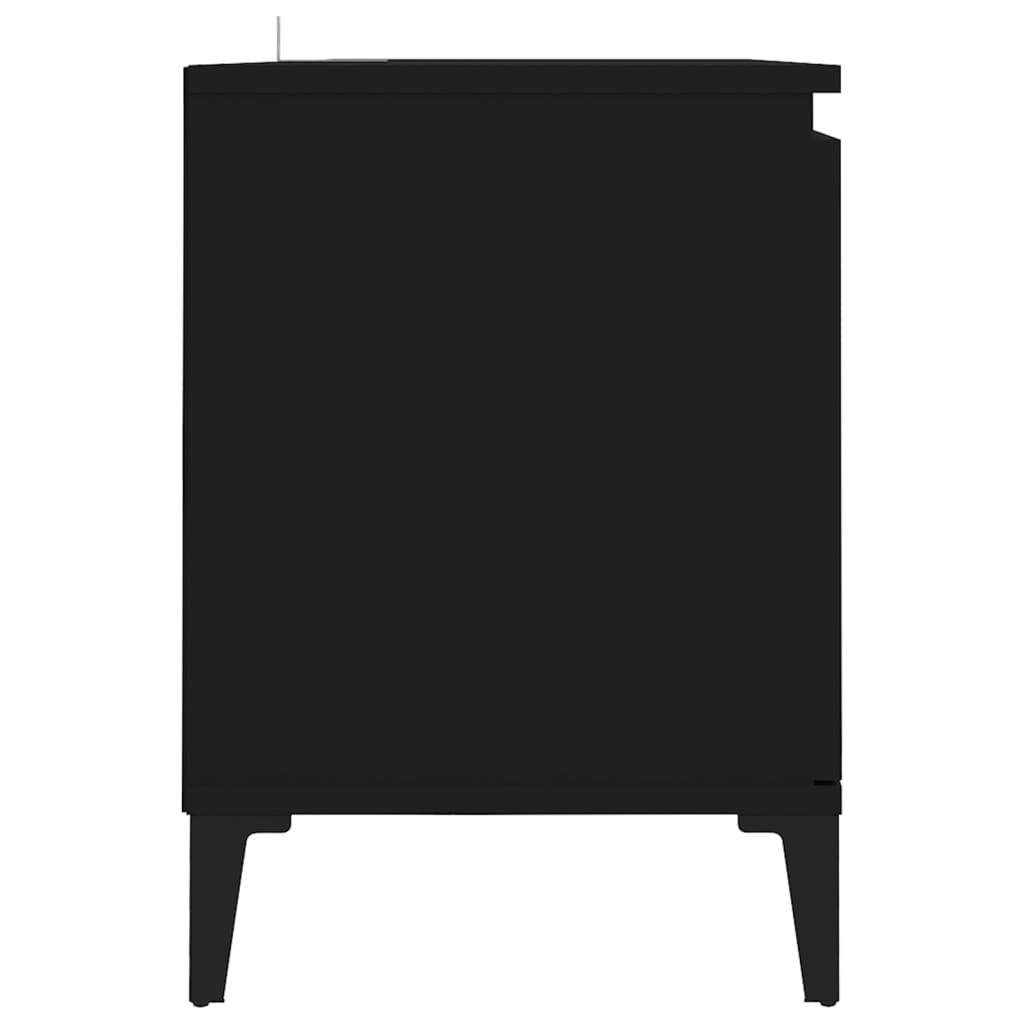 vidaXL TV Cabinet with Metal Legs Black 103.5x35x50 cm