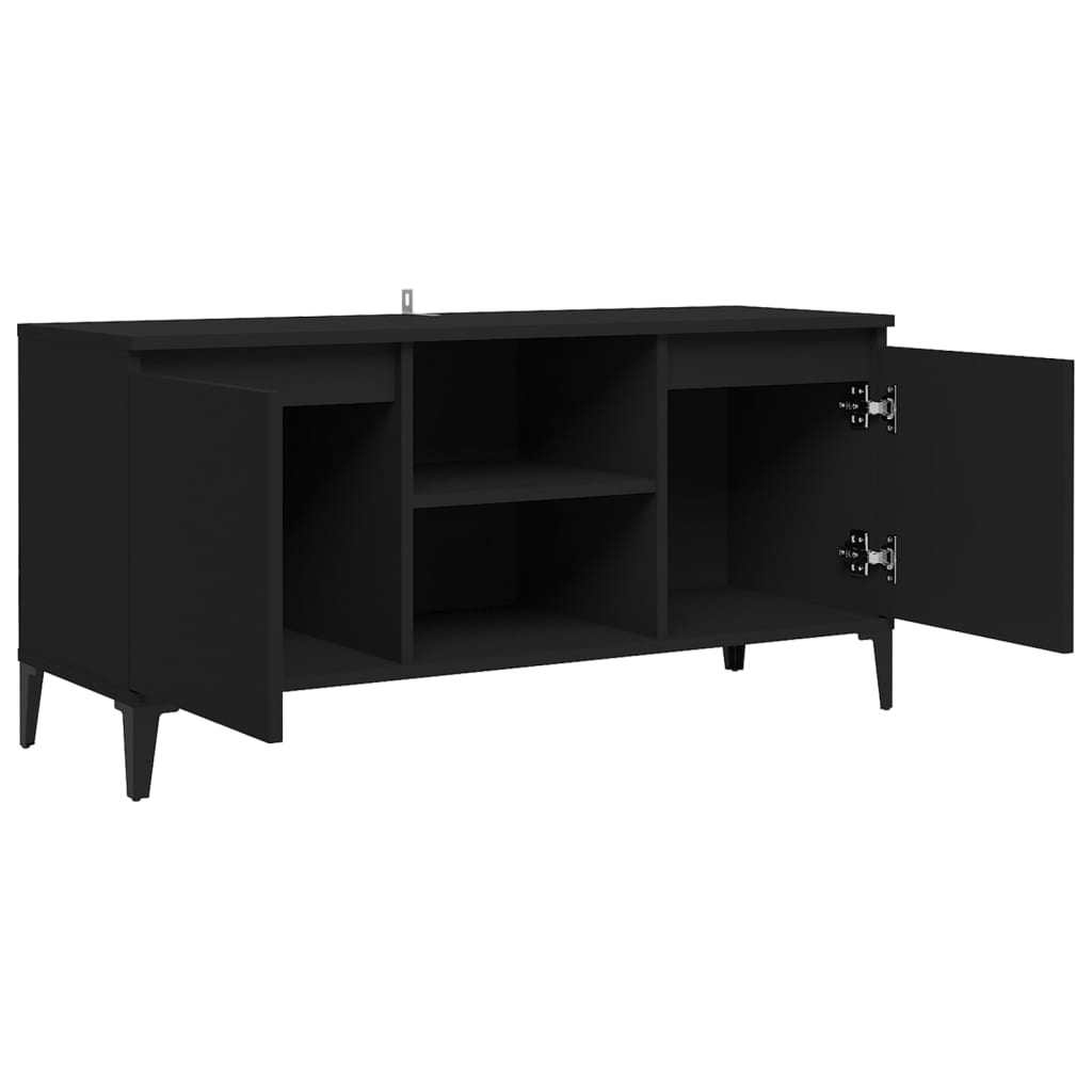 vidaXL TV Cabinet with Metal Legs Black 103.5x35x50 cm