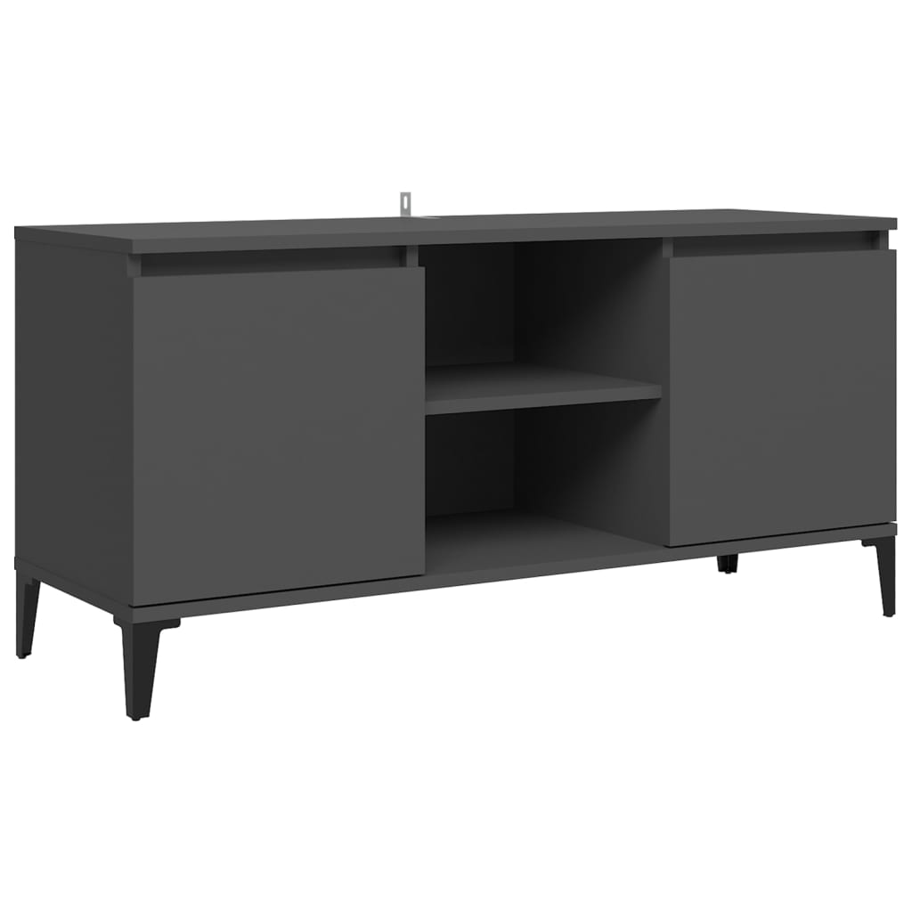 vidaXL TV Cabinet with Metal Legs Grey 103.5x35x50 cm