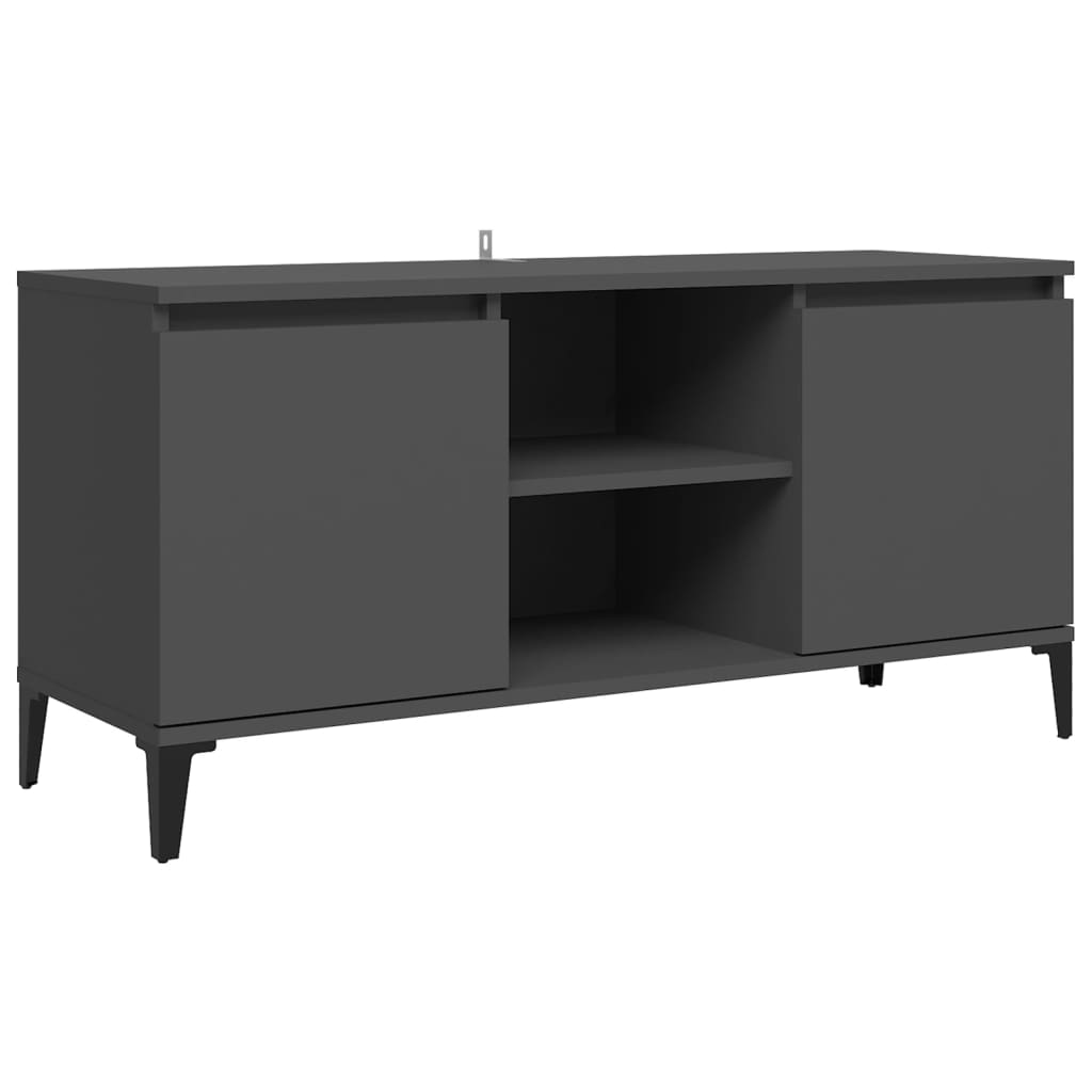 vidaXL TV Cabinet with Metal Legs Grey 103.5x35x50 cm