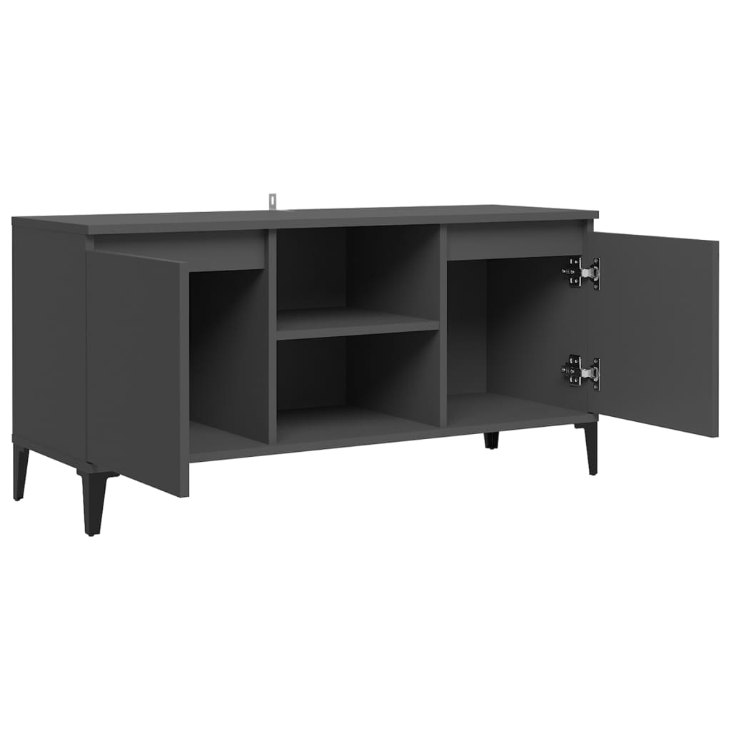 vidaXL TV Cabinet with Metal Legs Grey 103.5x35x50 cm