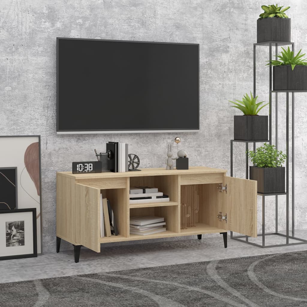 vidaXL TV Cabinet with Metal Legs Sonoma Oak 103.5x35x50 cm