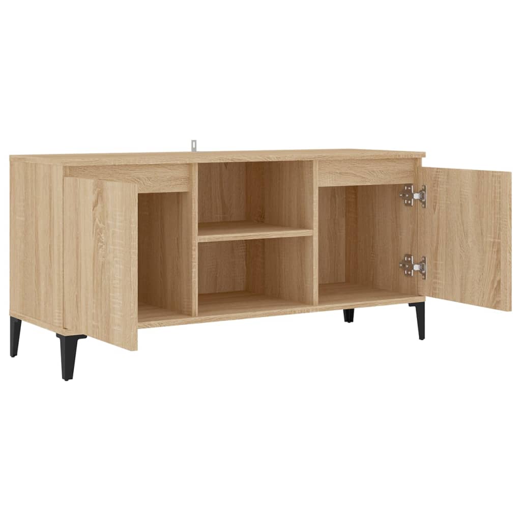 vidaXL TV Cabinet with Metal Legs Sonoma Oak 103.5x35x50 cm