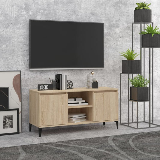 vidaXL TV Cabinet with Metal Legs Sonoma Oak 103.5x35x50 cm