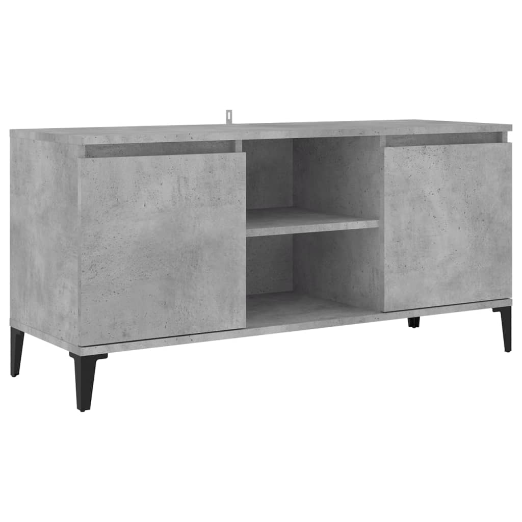 vidaXL TV Cabinet with Metal Legs Concrete Grey 103.5x35x50 cm