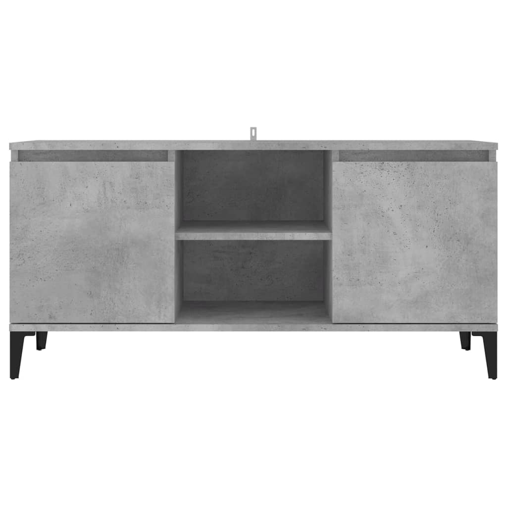 vidaXL TV Cabinet with Metal Legs Concrete Grey 103.5x35x50 cm