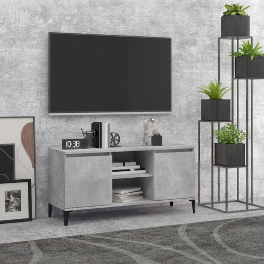 vidaXL TV Cabinet with Metal Legs Concrete Grey 103.5x35x50 cm