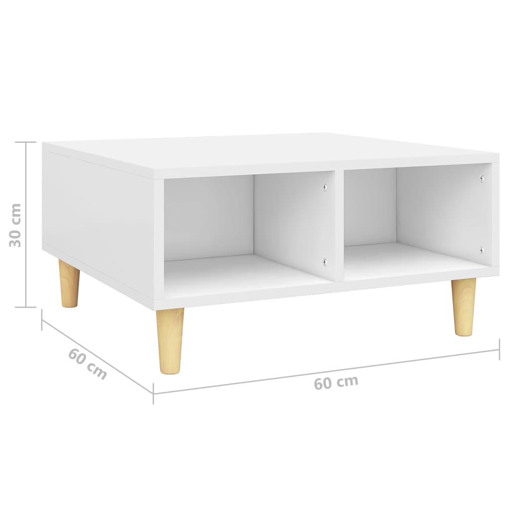 805977 vidaXL Coffee Table White 60x60x30 cm Engineered Wood