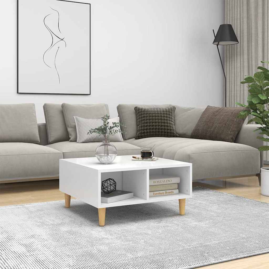 805977 vidaXL Coffee Table White 60x60x30 cm Engineered Wood