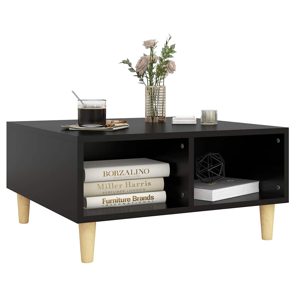 805978 vidaXL Coffee Table Black 60x60x30 cm Engineered Wood