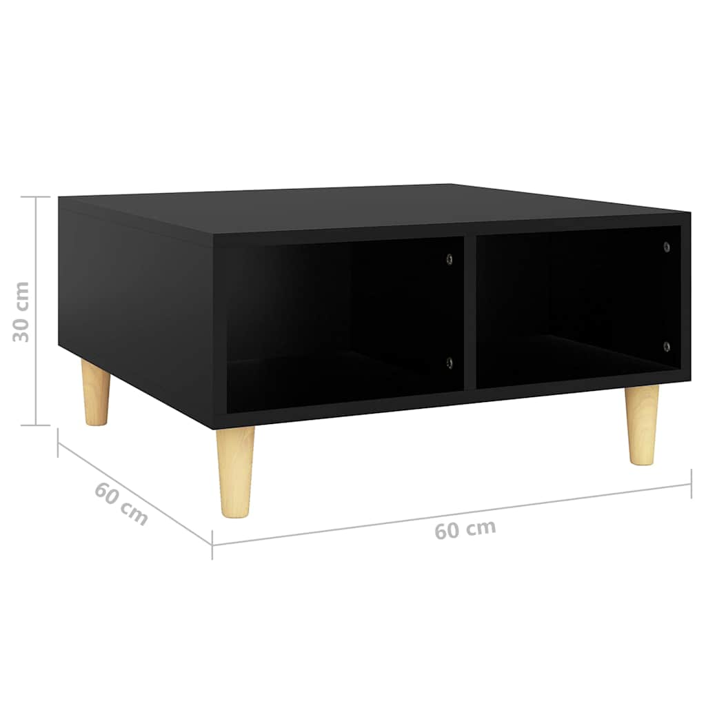 805978 vidaXL Coffee Table Black 60x60x30 cm Engineered Wood