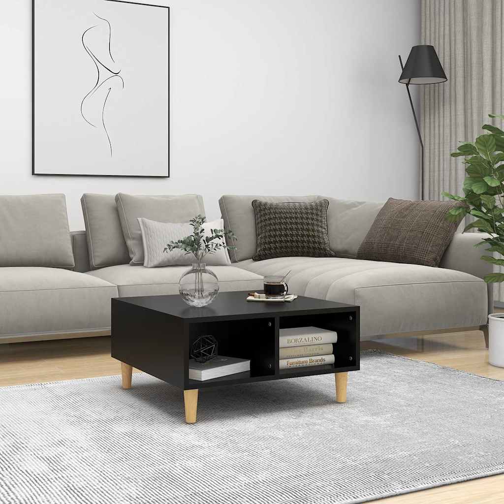 805978 vidaXL Coffee Table Black 60x60x30 cm Engineered Wood