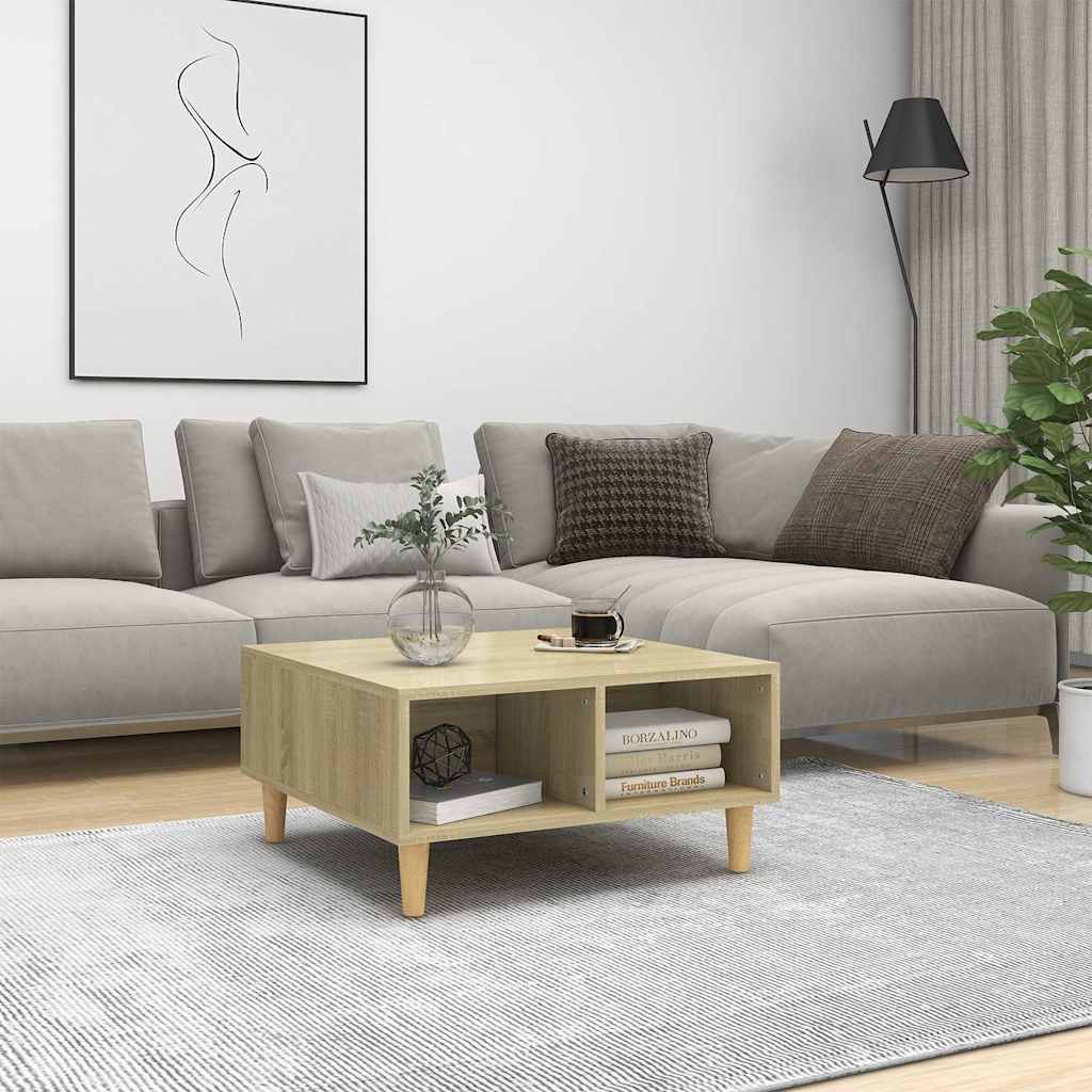 805980 vidaXL Coffee Table Sonoma Oak 60x60x30 cm Engineered Wood