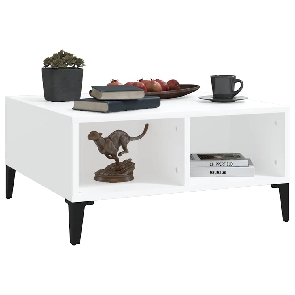 805986 vidaXL Coffee Table White 60x60x30 cm Engineered Wood