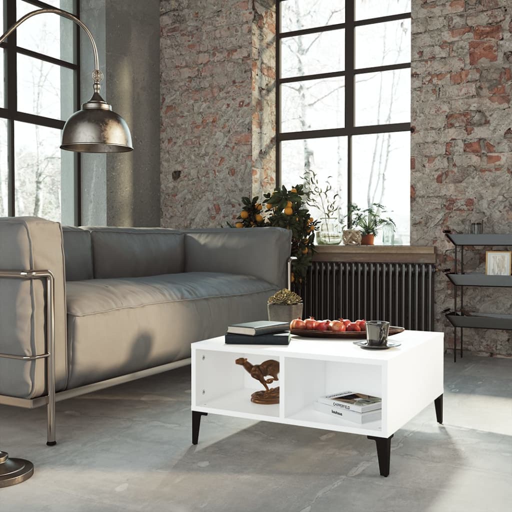 805986 vidaXL Coffee Table White 60x60x30 cm Engineered Wood