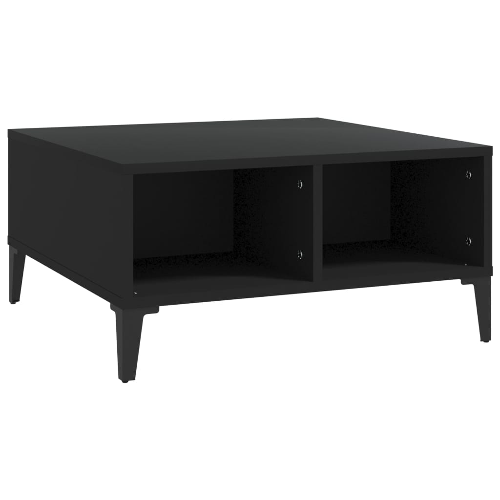 805987 vidaXL Coffee Table Black 60x60x30 cm Engineered Wood