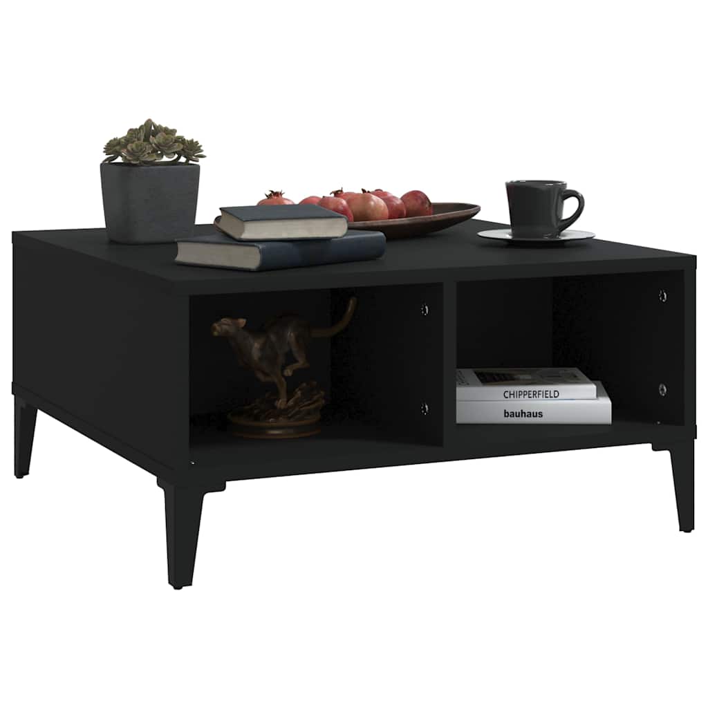 805987 vidaXL Coffee Table Black 60x60x30 cm Engineered Wood