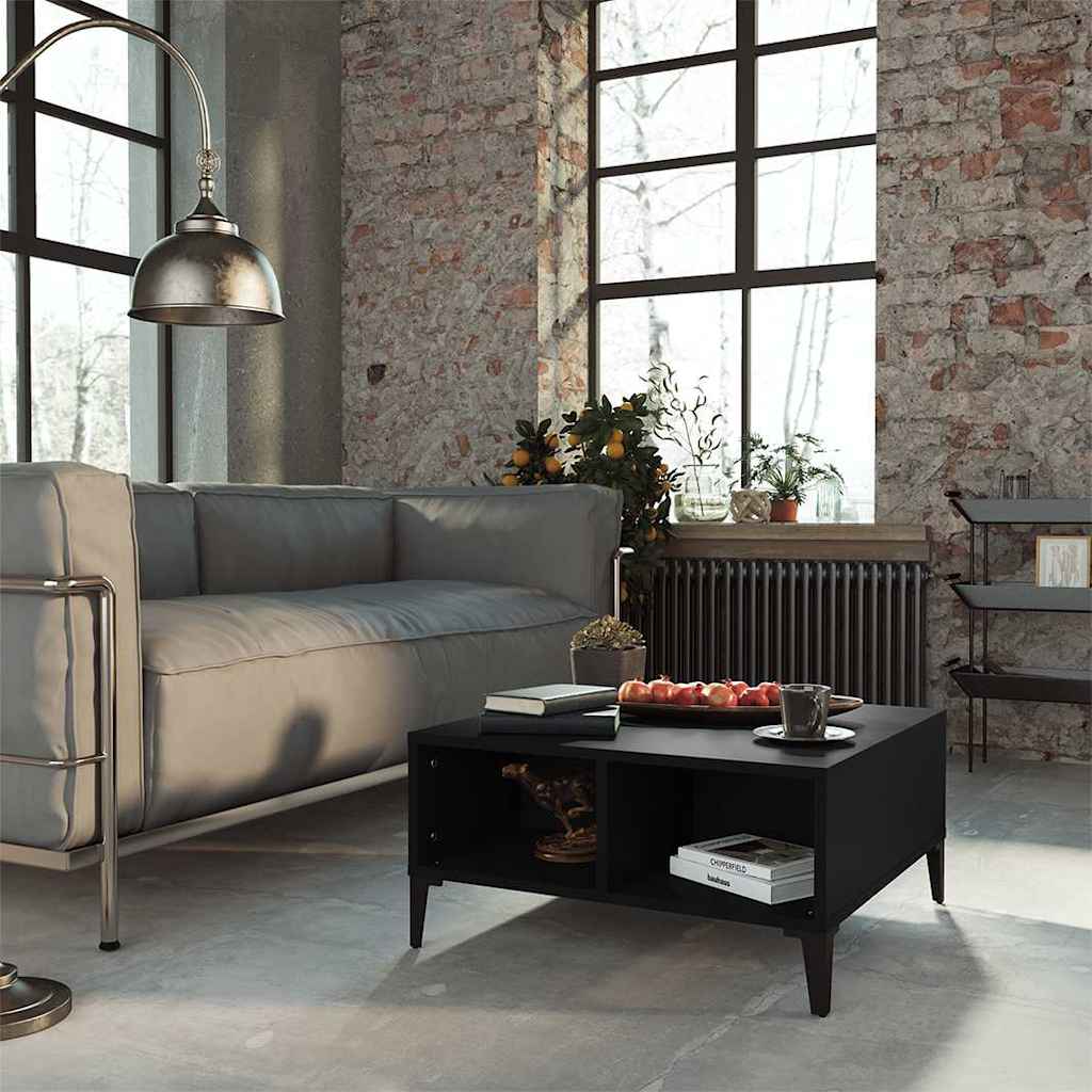805987 vidaXL Coffee Table Black 60x60x30 cm Engineered Wood