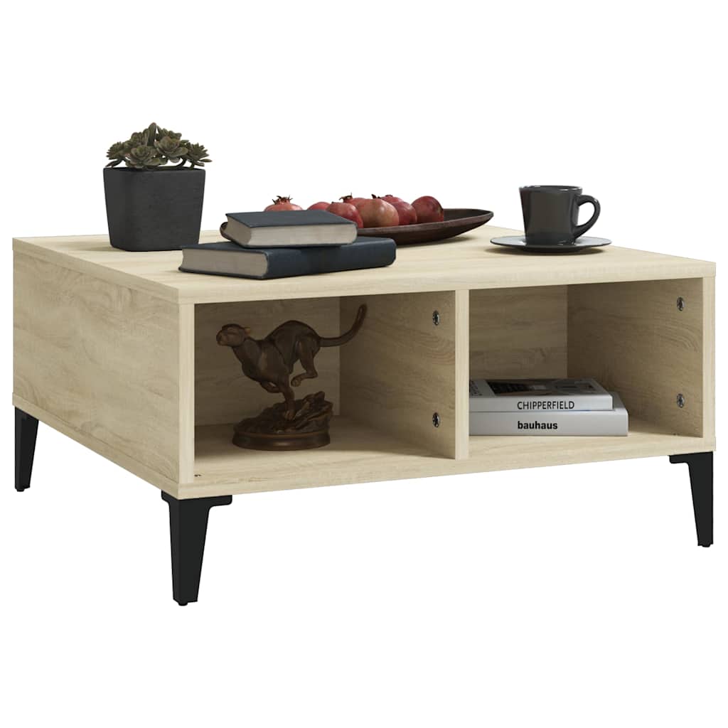 805989 vidaXL Coffee Table Sonoma Oak 60x60x30 cm Engineered Wood