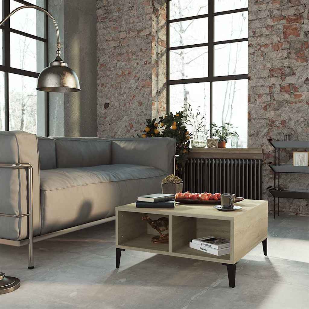 805989 vidaXL Coffee Table Sonoma Oak 60x60x30 cm Engineered Wood